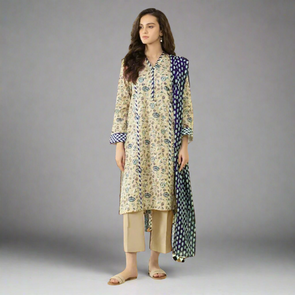 SAPPHIRE - Digital Printed Khaddar Unstitched 3-Piece Suit - OU3PDY230V445