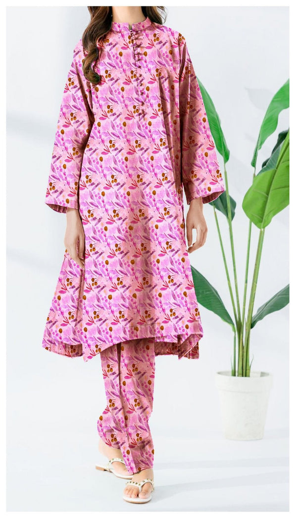 Khaddar Collection - Digital Printed Pink Khaddar - 2 Piece Allover - Elegance by AE - Unstitched - ERN15