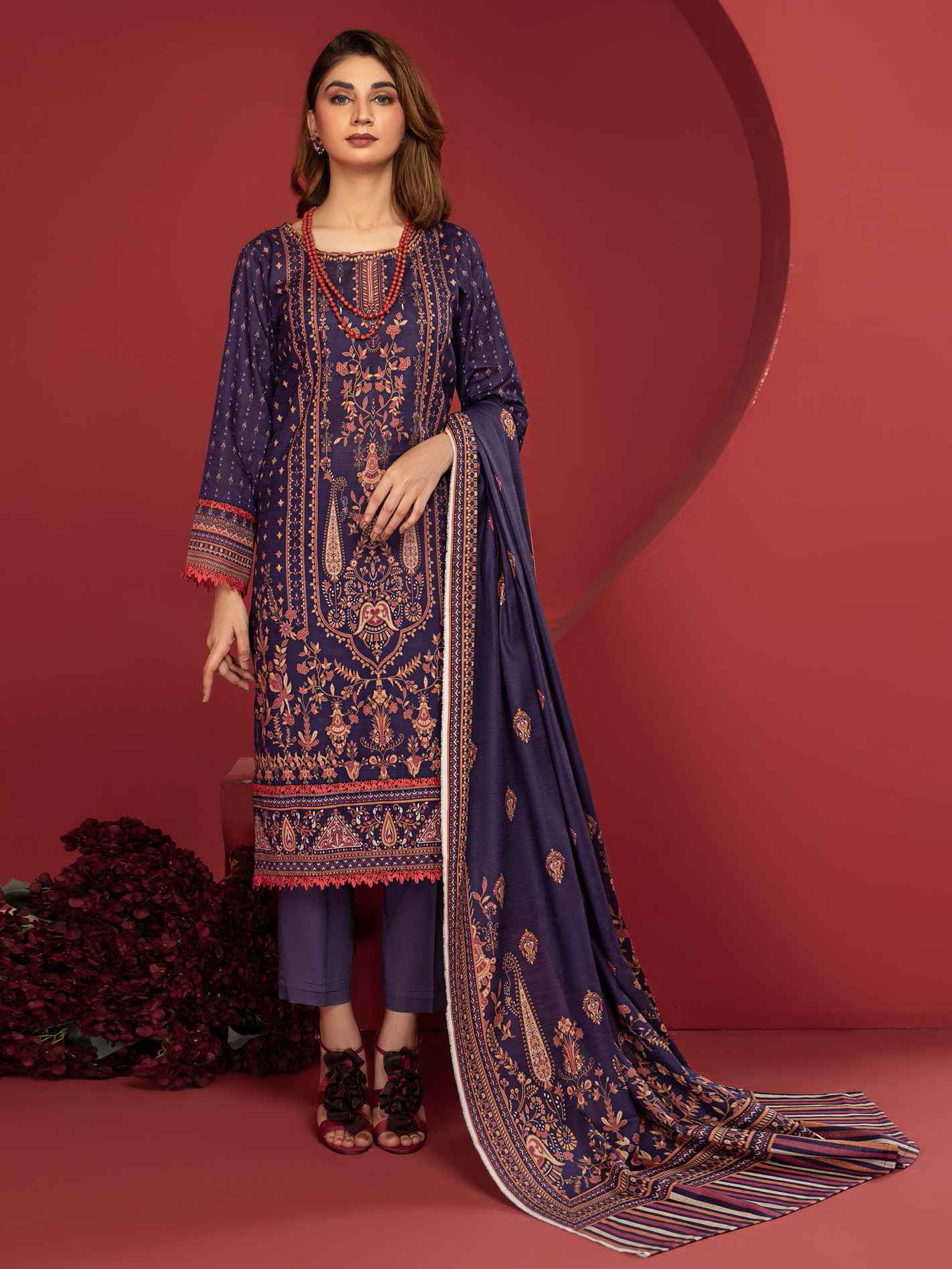 ZOHRA By Motifz Digital Printed Khaddar Unstitched 3-Piece Suit - 4612