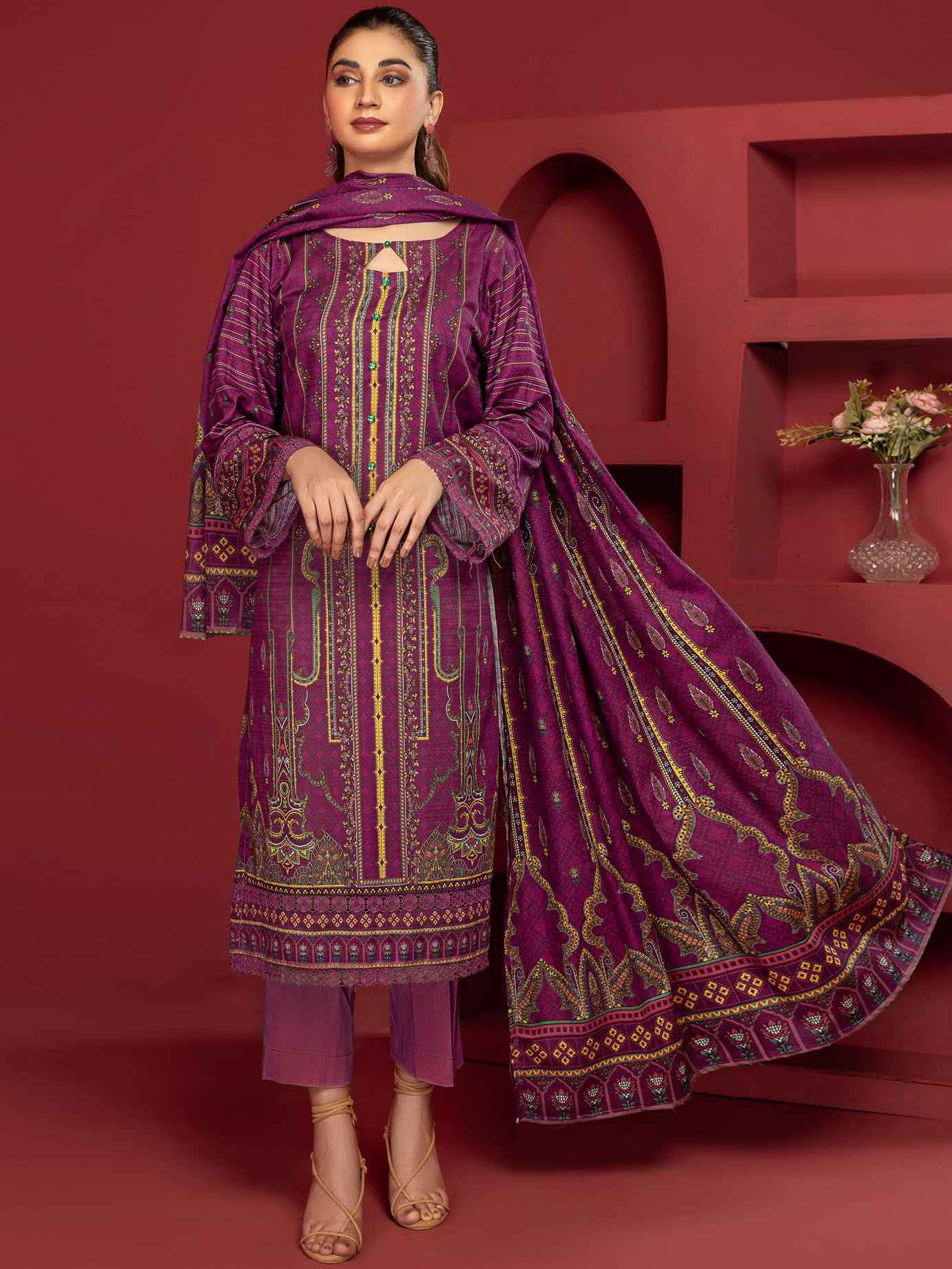 ZOHRA By Motifz Digital Printed Khaddar Unstitched 3-Piece Suit - 4619