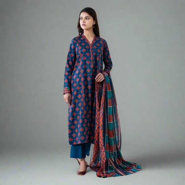 SAPPHIRE - Digital Printed Khaddar Unstitched 3-Piece Suit - 0U3PDYWEV432