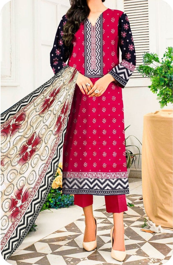 Khaddar Collection - Digital Printed Maroon Khaddar - 3 Piece - Rang E Nisa by AE - Unstitched - EDB08