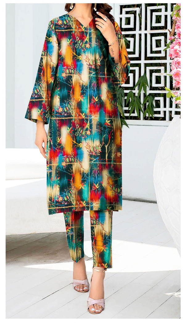 Khaddar Collection - Digital Printed Multi Khaddar - 2 Piece Allover - Elegance by AE - Unstitched - ERN03