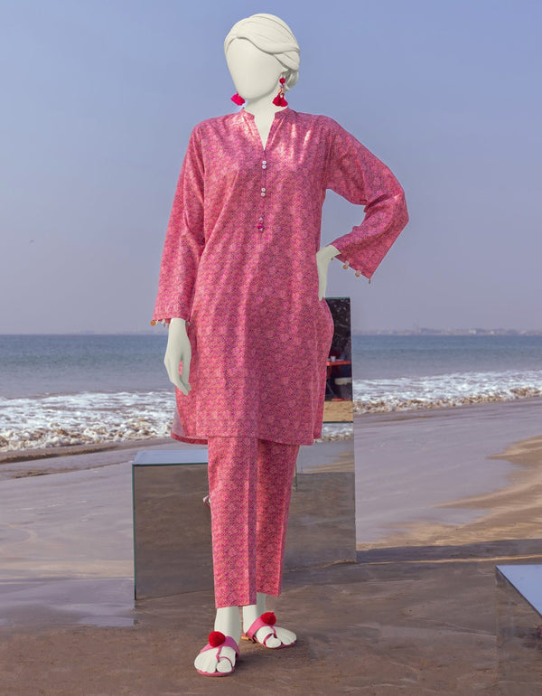 J. - Lawn Collection - Pink 2 Piece - Stitched - JST-24-1635