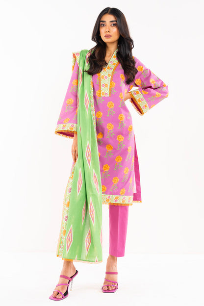 Alkaram - Lawn Collection - Pink 3 Piece - Stitched - SS-15.1-24