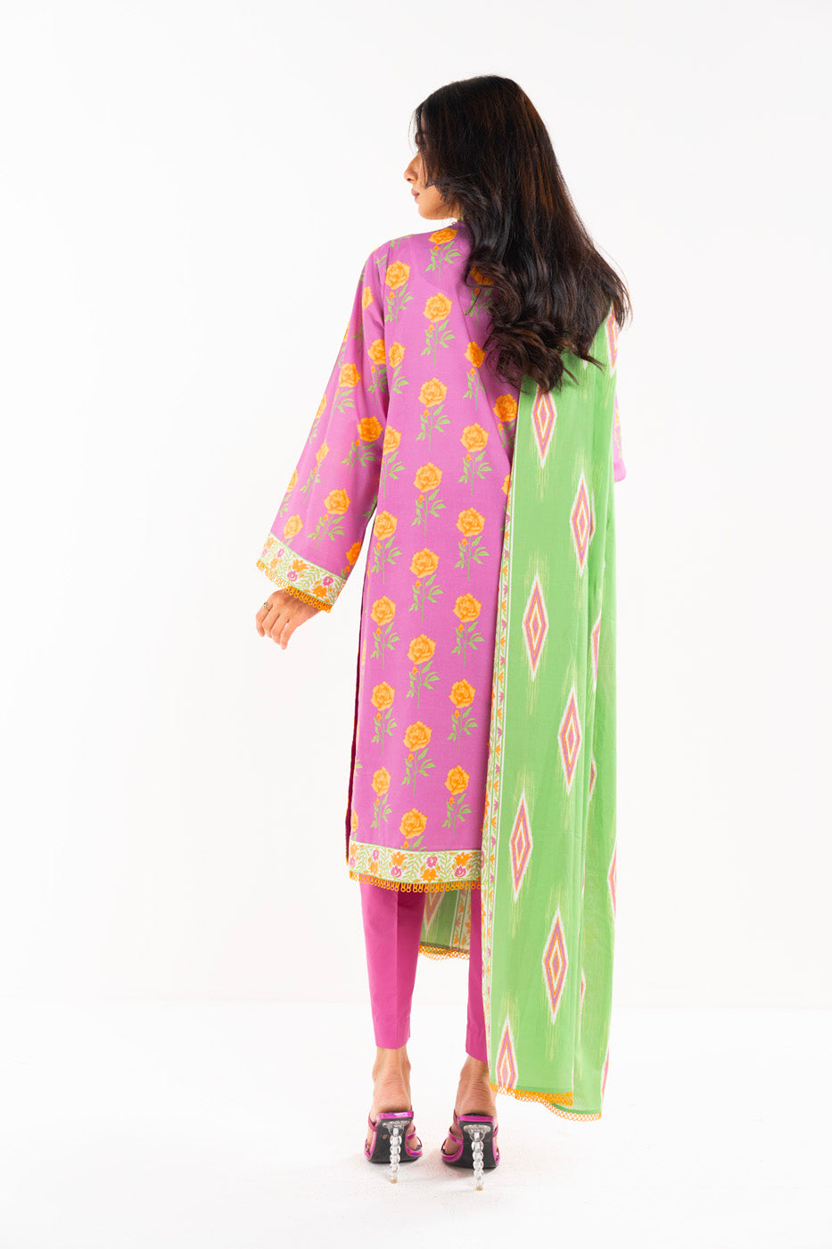 Alkaram - Lawn Collection - Pink 3 Piece - Stitched - SS-15.1-24