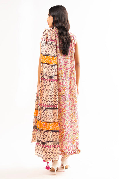 Alkaram - Lawn Collection - Peach 3 Piece - Stitched - SS-19.1-24-Peach