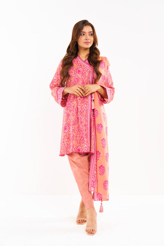 Alkaram - Lawn Collection - Pink 3 Piece - Stitched - SS-45.1-24-Pink