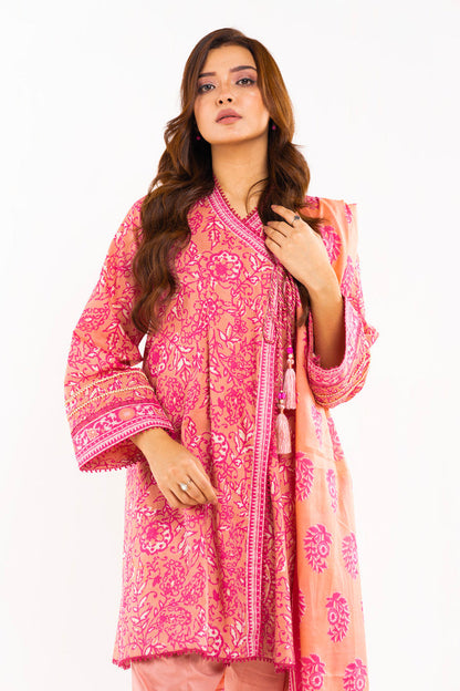 Alkaram - Lawn Collection - Pink 3 Piece - Stitched - SS-45.1-24-Pink