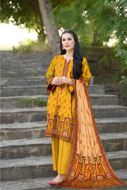 Momina & Prints - Digital Printed 3 Pieces - Linen - SU-30126