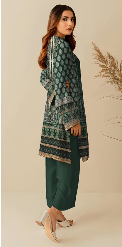 Momina & Prints - Digital Printed 3 Pieces - Linen - SU-30127