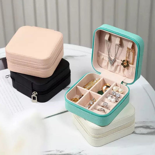 Mini Leather Square Jewellery Box Organizer